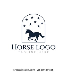 Elegant horse logo icons. Royal stallion symbol design. Equine stables sign. Equestrian brand emblems. Vector illustration.