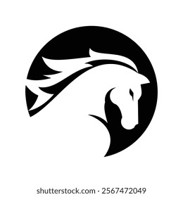 Elegant horse logo. Royal stallion symbol design. Equine stables sign