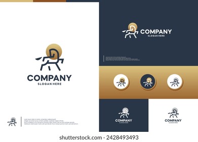 elegant horse logo ,stallion, logo design template.