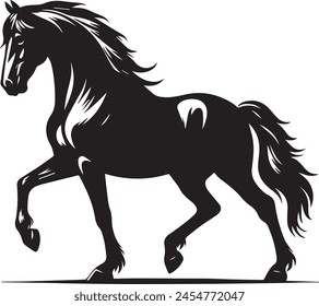 Elegant Horse Silhouette Vector Illustration