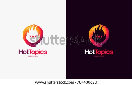 Elegant Hot Topics Logo template, Hot News Logo designs vector, Spirit Discuss logo emblem