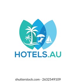 Elegant Hotels Sydney logo featuring a skyline or iconic Sydney landmark with refined typography, ideal for luxury hotels, travel agencies, and hospitality brands highlighting comfort, class, and dest