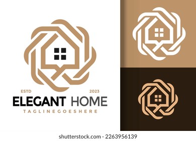Elegant House Minimalist Logo Logos Design Element Stock Vector Illustration Template