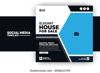 Elegant house for sale social media post template