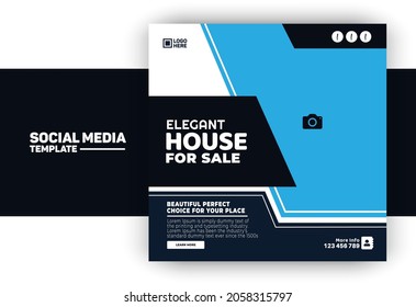 Elegant house for sale social media post template