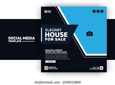 Elegant house for sale social media post template