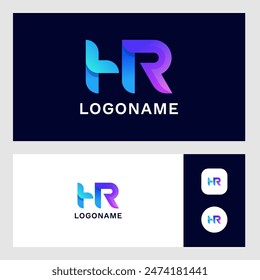 Elegant HR Monogram Logo with Stunning Gradient Colors.