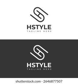 Elegant HS, SH Monogram Logo Design White Letters