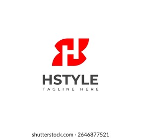 Elegante HS, SH Monograma Logo Design Cartas brancas