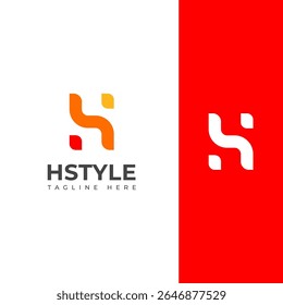 Elegante HS, SH Monogram Logo Design Letras blancas