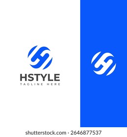 Elegante HS, SH Monograma Logo Design Cartas brancas