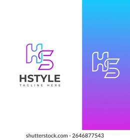 Elegant HS, SH Monogram Logo Design White Letters
