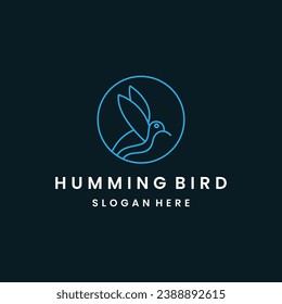 elegant hummingbird fly logo icon