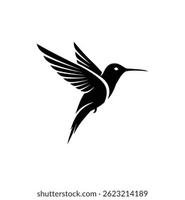 Elegant Hummingbird Illustration Featuring Clean Lines And A Simple Black Color Palette