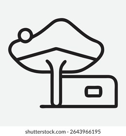 Elegant Hutch Icon in Clean Minimalist Line Art Style