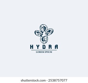 Elegant Hydra logo with a mythical twist – ideal for unique branding, fantasy themes, and bold identity designs.