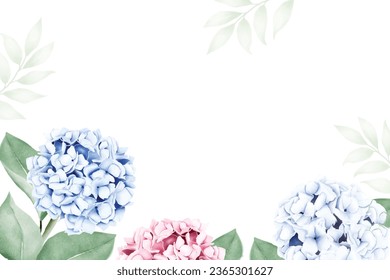 hidrangea elegante fondo floral y diseño de marco 