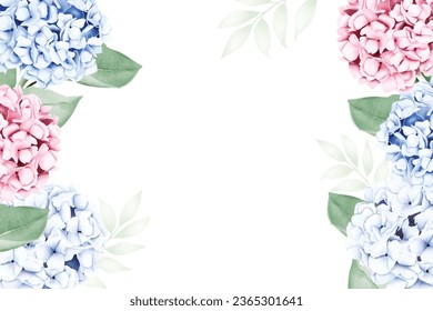 elegant hydrangea floral background and frame design 