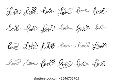 Elegant 'I Love You' handwritten lettering design, perfect for greeting cards, invitations, posters, and digital projects. High-resolution vector illustration