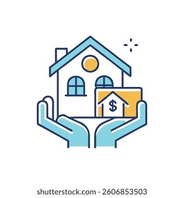 An elegant icon design for affordable housing initiatives, tailored for urban community projects.