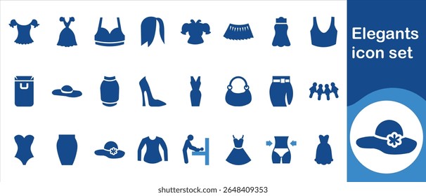 Elegant icon set, dad, clothing, holiday, modern, design template, silk, men's fashion, men's, stylish, classic, blue, luxury, accessories, gentleman, neckwear and more