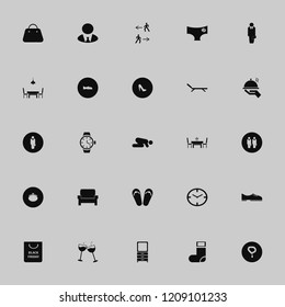 elegant icon. elegant vector icons set dining room, watch, armchair and sock