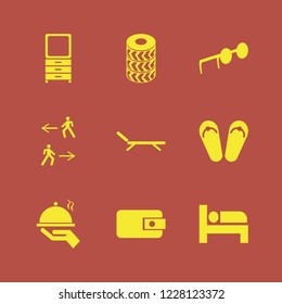 elegant icon. elegant vector icons set car wheels, bed, man walk and chaise lounge