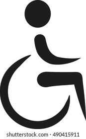 Elegant icon of wheelchair