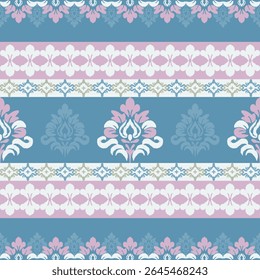Elegant ikat-inspired textile designs in peach, mint, and cream tones. Perfect for saree fabric borders, ethnic patterns, and traditional Indian textile projects.