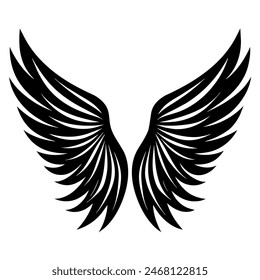 Elegant illustration of black wings for design or inspiration, perfect for artistic projects