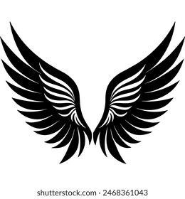 Elegant illustration of black wings for design or inspiration, perfect for artistic projects