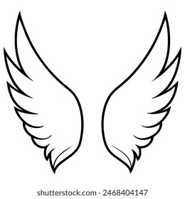 Elegant illustration of black wings for design or inspiration, perfect for artistic projects