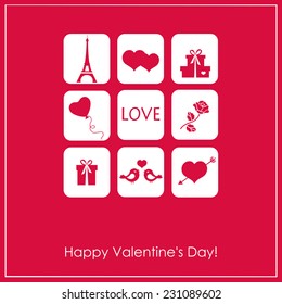 Elegant  illustration with  decorative elements  for design Valentine's Day