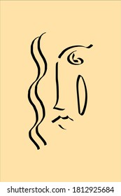 An elegant illustration of a face