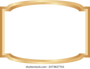 Elegant Illustration of Golden Islamic Border. Gold Luxury Ornament.