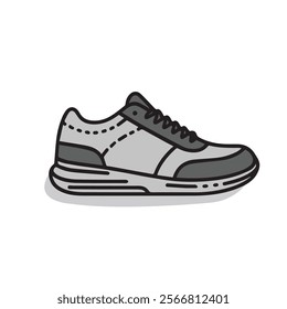 Elegant illustration of gray shoes with a sleek and minimalist design. Perfect for fashion, branding, or modern-themed projects. High-quality and versatile digital artwork.