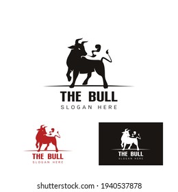 Elegant image of the Bull logo template , bull cow, logo design concept on a white and Black background vector illustration