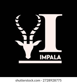 Elegantes Impala Logo Design mit Anfangsbuchstabe I - Vektorgrafik für Branding und Identität