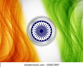 Elegant Indian flag theme background design for Indian independence day. vector illustration