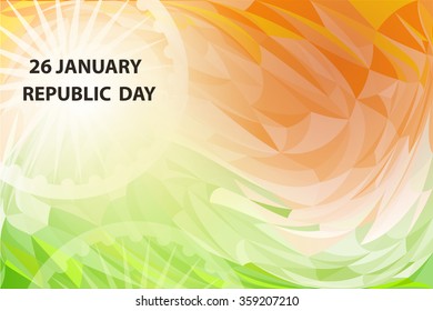 Elegant Indian flag theme background with beautiful text design of Happy Republic day. vector illustration