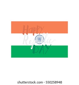 Elegant Indian flag theme background with beautiful text design of Happy Republic day