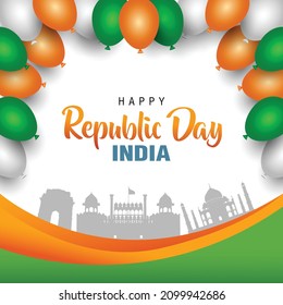 elegant Indian happy republic day background. vector illustration design