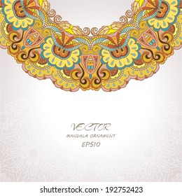 Elegant Indian ornamentation background. Stylish design. Can be used as a greeting card or wedding invitation 