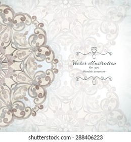 Elegant Indian ornamentation background. Stylish design. Can be used as a greeting card or wedding invitation