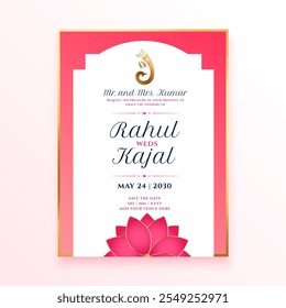 elegant indian wedding card fler poster share your love vector