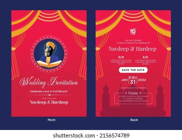 Elegant Indian wedding invitation card template design.