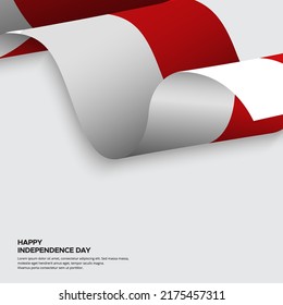 Elegant Indonesia Independence Day design background with realistic flag.