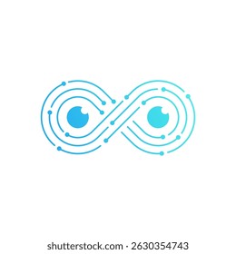 Elegant Infinity Eye Digital Vector Logo