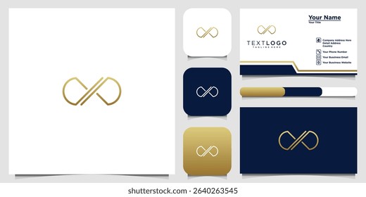 Elegant Infinity Logo Design for Business Card and Stationery Mockup