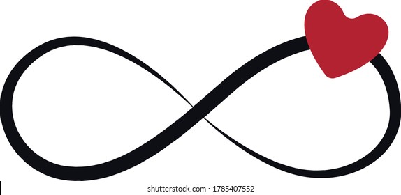 Elegant infinity sign with heart, vector illustration
